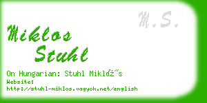 miklos stuhl business card